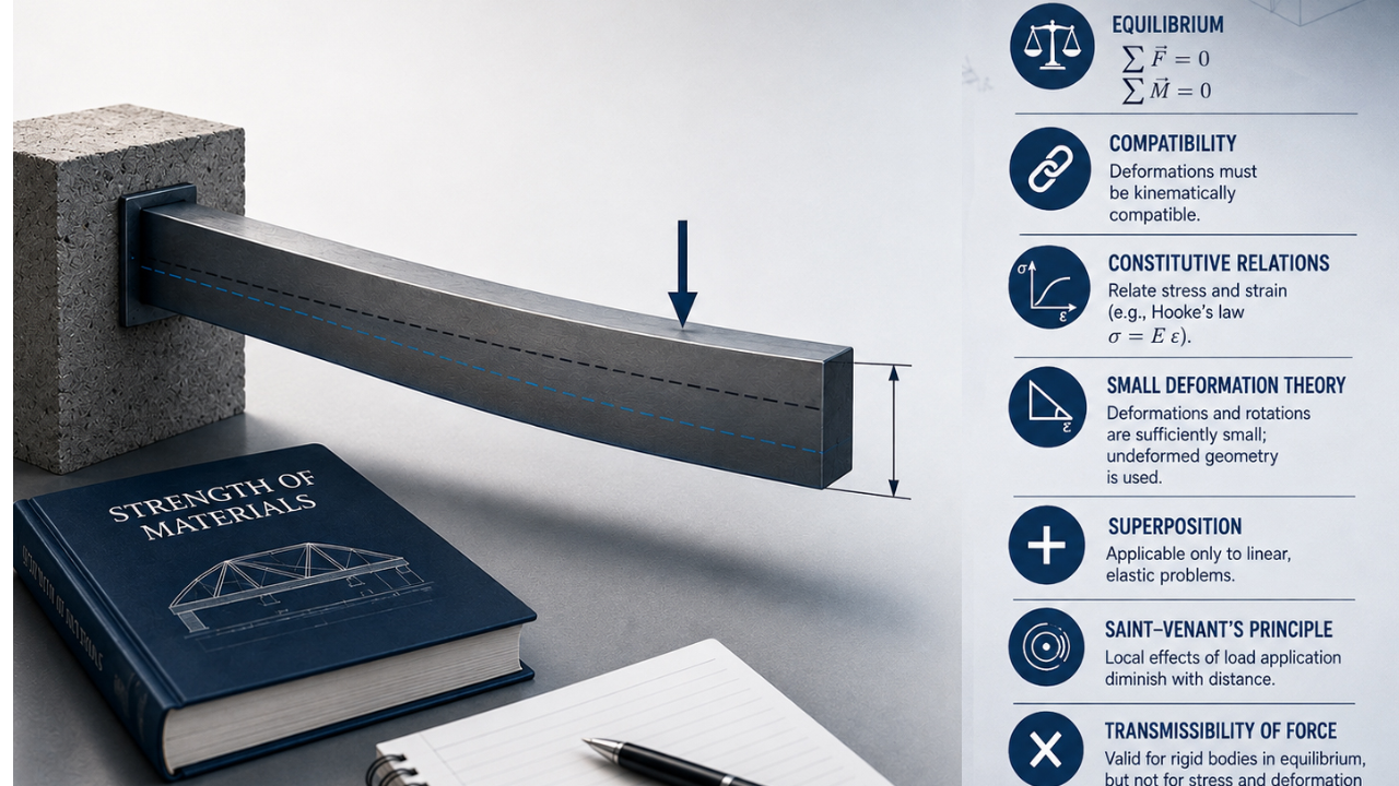 Fundamental Principles and Assumptions in Mechanics of Materials